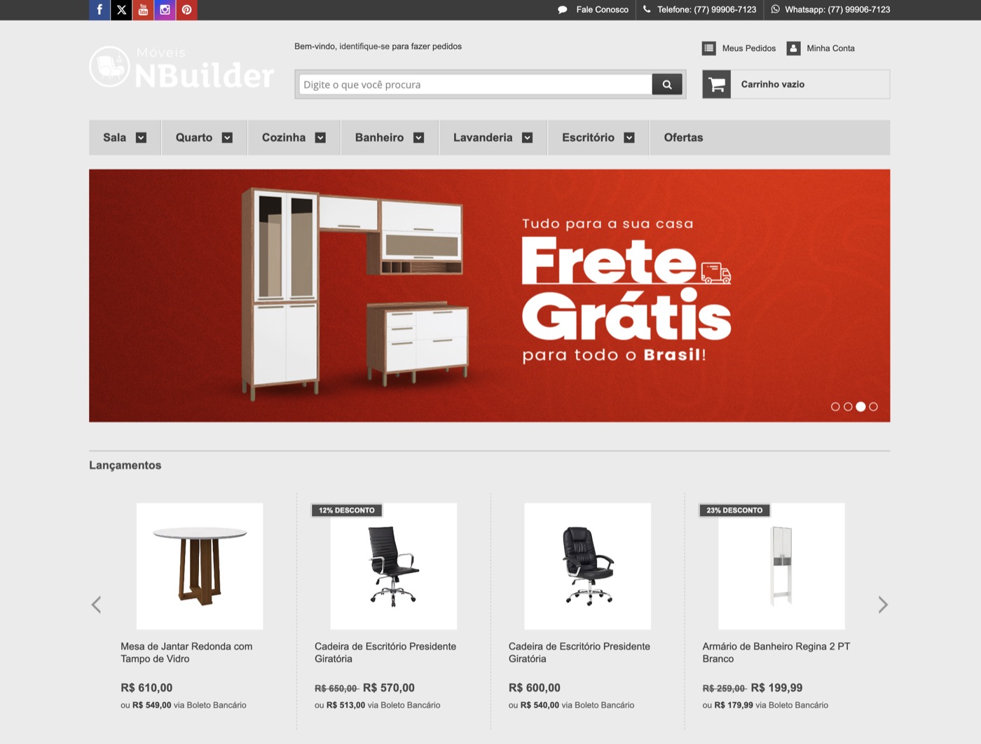 A loja antes do NBuilder, com visual antigo