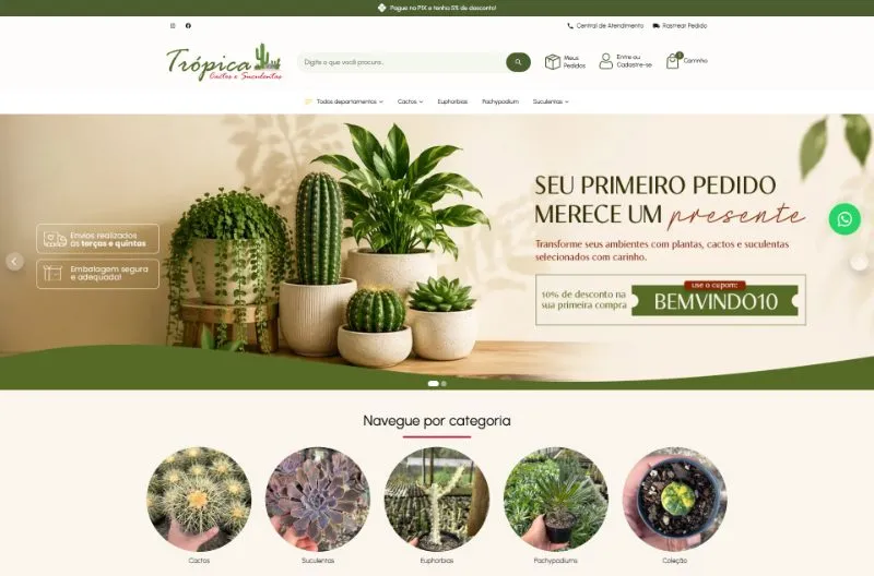 Loja Tropica Cactos criada com o NBuilder