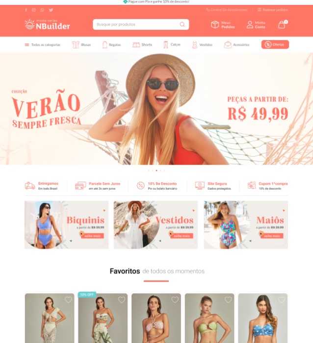 Modelo de loja Moda verão criado no NBuilder