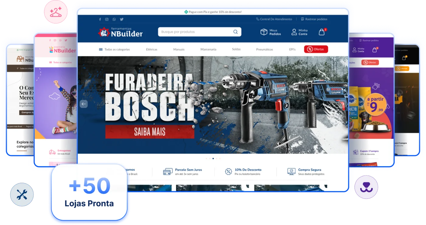 Galeria de modelos prontos do NBuilder: mais de 50 lojas prontas em vários nichos