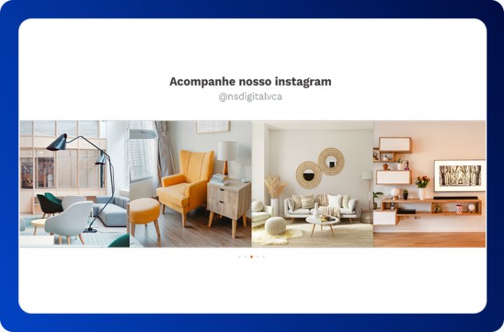 Recurso Instagram na home aplicado em uma loja criada no NBuilder