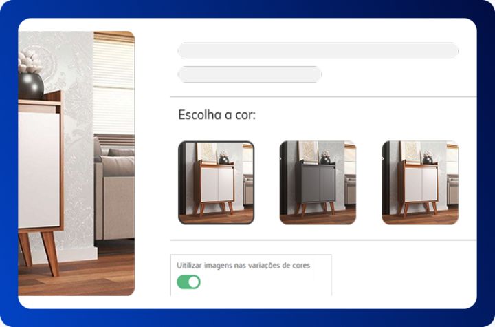 Recurso Variações com imagem aplicado em uma loja criada no NBuilder