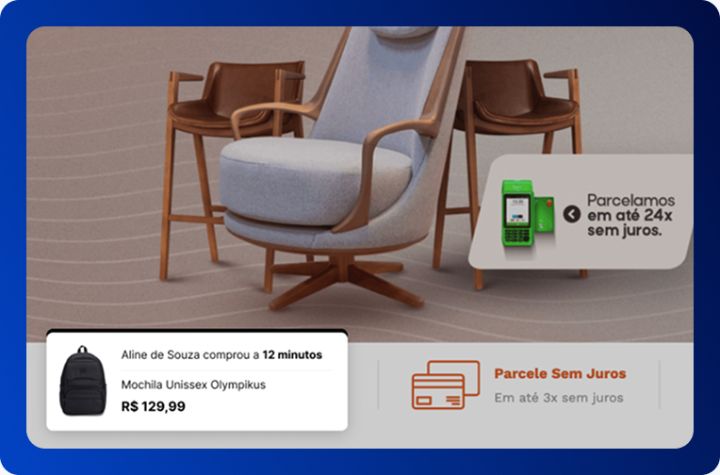 Recurso Notificação de vendas aplicado em uma loja criada no NBuilder